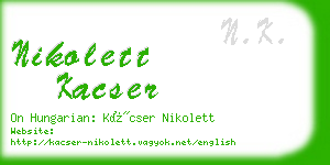 nikolett kacser business card